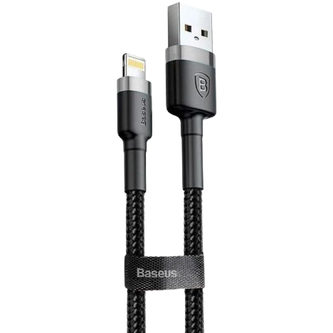 Кабель Lightning Baseus cafule CALKLF-CG1 2m 1.5A Grey+Black